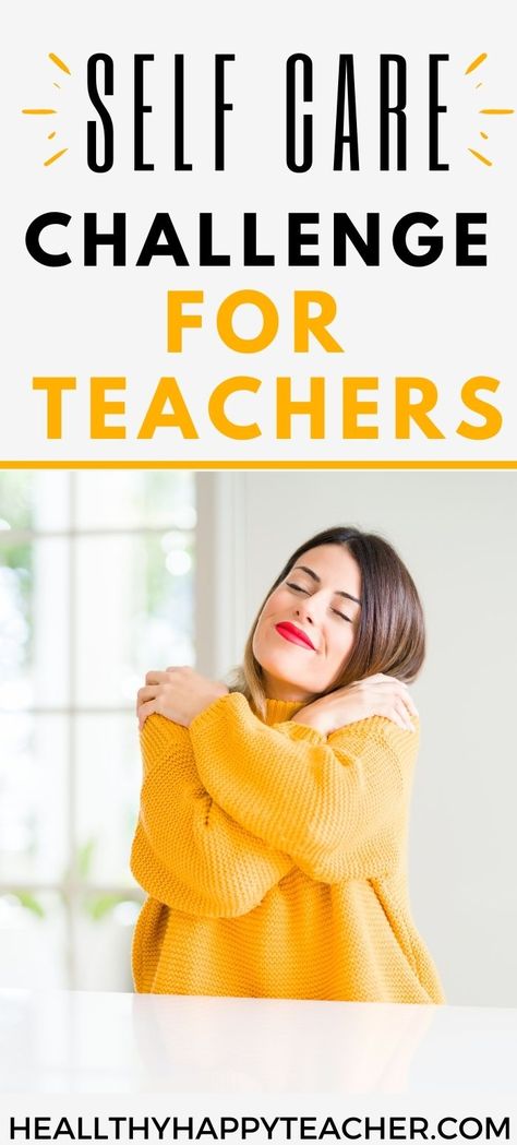 This self care challenge for teachers helps you put yourself first – making you happier and more effective in the classroom and in life outside school. Educator Self Care, Self Care For Teachers, Self Care September, Teacher Self Care, Outside School, Teacher Burnout, Counseling Tools, Teacher Motivation, Health Teacher