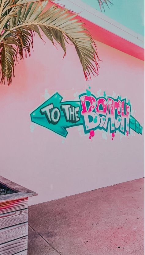 Miami Aesthetic Wallpaper, Instagram Photo Wall, Mama Aesthetic, Miami Street Art, Icona Ios, Miami Aesthetic, Miami Street, Neon Beach, Tag Street Art