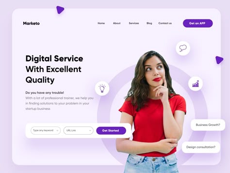 Digital Agency Landing Page-UX/UI Design by Hira Riaz🔥 블로그 디자인, Mobile App Design Inspiration, Directory Design, Ui Ux Designer, Webdesign Inspiration, App Design Inspiration, Website Design Services, Digital Agency, Design Jobs