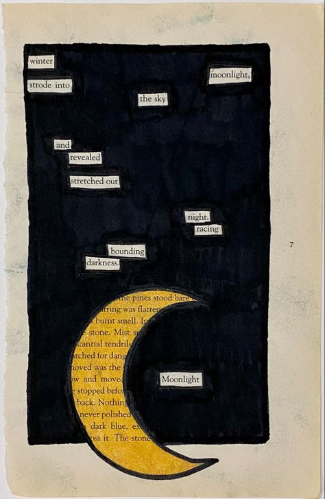 Book Pages For Blackout Poetry, Poetry Portfolio, Black Poetry, Blackout Poetry Ideas, Black Out Poetry Ideas, Blackout Poem, Black Out Poetry Art, Blackout Poems Art, Poetry Crafts