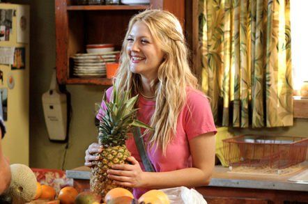 Drew Barrymore holding a pineapple in 50 First Dates Film Romance, 50 First Dates, The Stranger Movie, Charlie’s Angels, Boy Meets Girl, Adam Sandler, Drew Barrymore, Julia Roberts, Romantic Movies