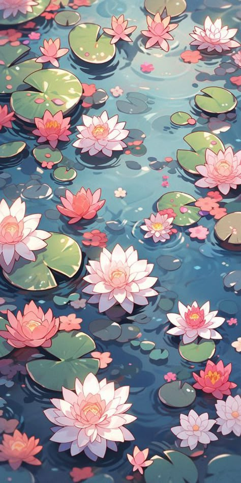 Water Lilies, Lily Pads, Lily, Water, Green, Pink