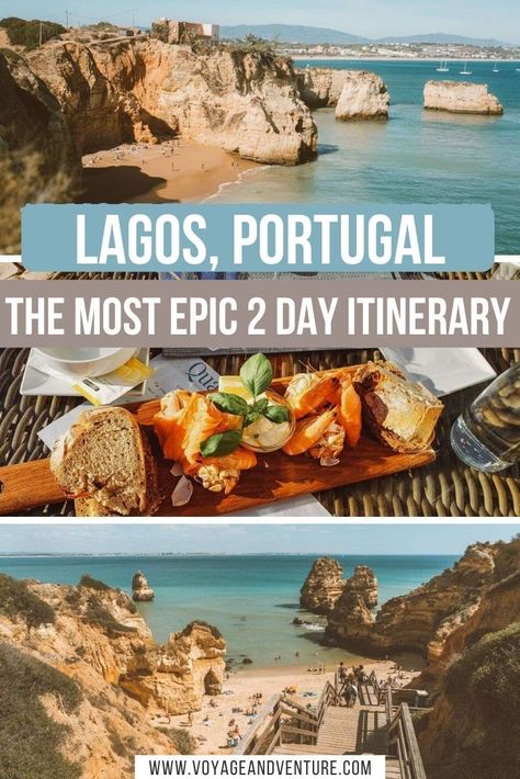 Lagos Portugal The Most Epic 2 Day Itinerary. Lagos Portugal The Most Epic 2 Day Itinerary. The jewel of the Algarve region, Lagos is a can’t-miss destination on any trip to Portugal. If you're planning a trip to Lagos, here's our Lagos Weekend Guide to everything you need to know. | How to get to Lagos | Best Beaches in Lagos | Best Coffee in Lagos | Best Brunch in Lagos | Best Restaurants in Lagos | Extra Activities to do in Lagos! Portugal Honeymoon, Trip To Portugal, Epic 2, Albufeira Portugal, Faro Portugal, Best Beaches To Visit, Portugal Vacation, Lagos Portugal, Best Seafood Restaurant