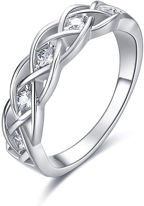 Amazon.com: Celtic Ring Sterling Silver Simple Criss Cross Knot Ring Wedding Band Celtics Jewelry Gifts for Women Her Girlfriend Wife (Silver, 7): Clothing, Shoes & Jewelry Celtic Knot Rings, Knot Rings, Celtic Band, Ladies Silver Rings, Cross Knot, Rings Sterling Silver, Celtic Knot Ring, Silver Ring Designs, Silver Rings Simple