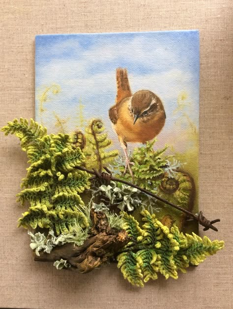 Final Art Project Ideas College, Mixed Media Crochet, Crochet Mixed Media, Painting Crochet, Nature Art Ideas, Crochet Painting, Rp Aesthetic, Mixed Media Textiles, Mixed Media Portrait