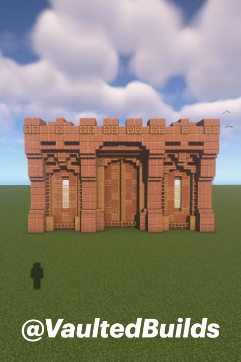 Minecraft Big Wall Designs, Minecraft Granite Building, Minecraft Granite House, Minecraft Stone Henge, Minecraft Fortress Walls, Minecraft Medieval Wall Design, Minecraft Column Design, Minecraft Granite, Minecraft Castle Door