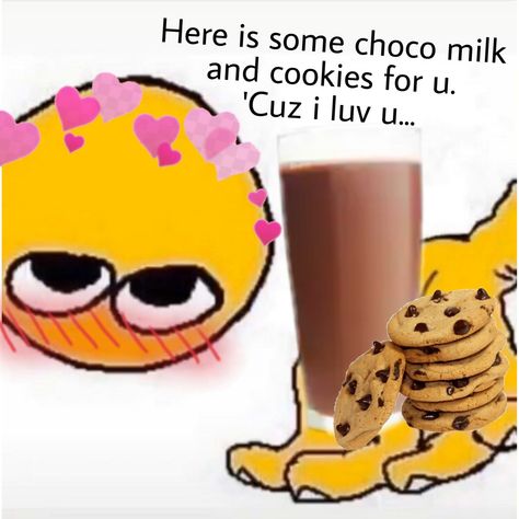 Curse Emoji, Choco Milk, Cursed Emoji, Text Memes, Milk N Cookies, Milk Cookies, I Luv U, Send It, Cookies Et Biscuits