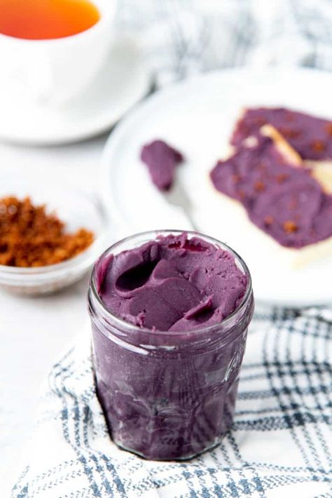 Ube Jelly, Ube Butter, Ube Recipe, Halal Desserts, Ube Halaya Recipe, Purple Foods, Ube Jam, Okinawan Sweet Potato, Ube Halaya