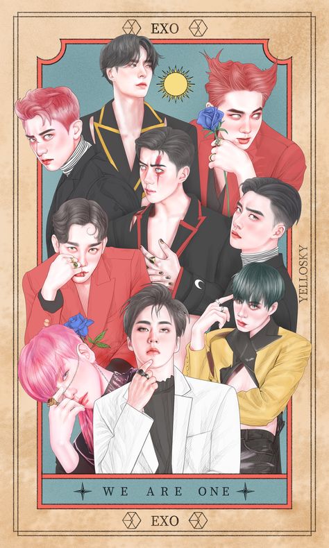 Exo Poster, Exo Background Wallpapers, Exo Cartoon, Exo Chibi Fanart, Exo Anime, Exo Group, Exo Background, Exo Chibi, Exo Album