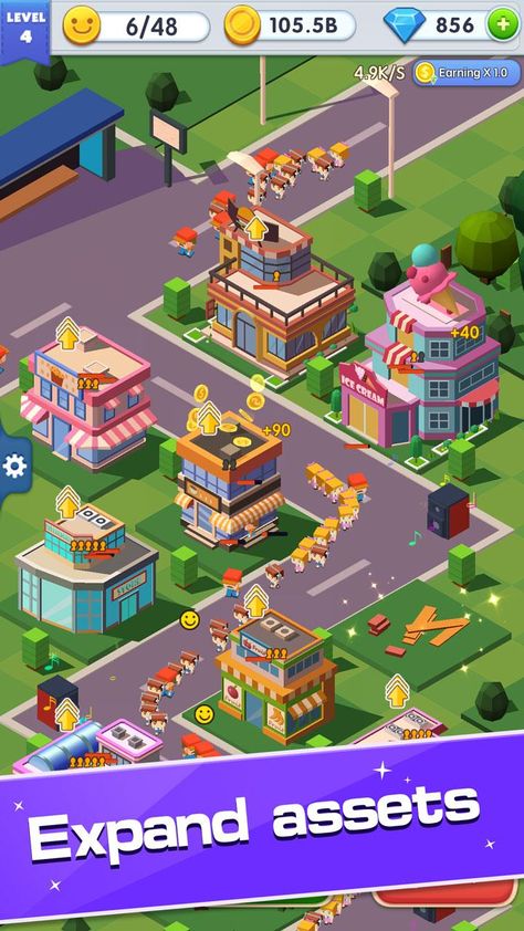 Shopping Mall Tycoon_Idle Supermarket Game Cartoon Town, Town Games, Cartoon Building, Idle Game, Map Games, Game 2d, Shopping Games, City Games, Ui Game