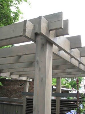 opaque grey stain Farmhouse Pergola, Grey Pergola, Fence Colors, Decking Designs, Grey Fences, Garden Huts, Wood Arbor, Grey Stained Wood, Fence Stain