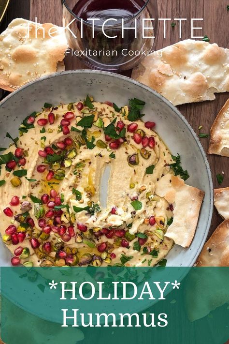 This is my hummus recipe made extra lively for the holidays! So far in 2021, I've made it six times. Each time the platter is scraped clean with sad faces all around wishing for more. No joke. And isn't it pretty?! Recipe link below- go to it ad-free, now! Hummus With Pomegranate, Holiday Hummus Platter, Hummus Wreath Recipe, Christmas Hummus Wreath, Christmas Hummus, Hummus Pomegranate, Crispy Bread Sticks, Holiday Hummus, Hummus Wreath