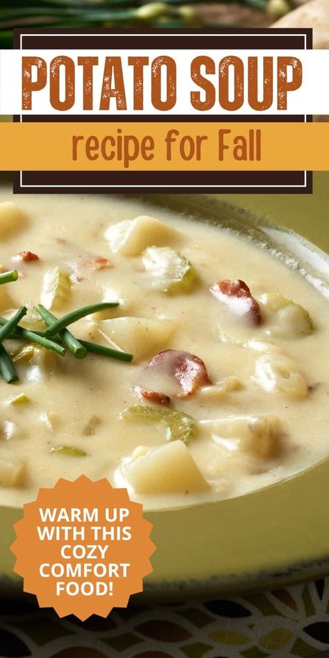 Cozy up this fall with a delicious homemade potato soup! 🥔🍂 This creamy, hearty recipe is packed with flavor and perfect for chilly days. Easy to make and great for meal prep, it’s the ultimate comfort food. Serve it with crusty bread for a warming meal that everyone will love! Potato Zucchini Soup, Homemade Potato Soup Recipe, Easy Homemade Potato Soup, Shoneys Potato Soup Recipe, Red Potato Soup Recipes, Potato Soup With Real Potatoes, Potato Soup Recipes Homemade, Homemade Potato Soup Easy, Old Fashion Potato Soup