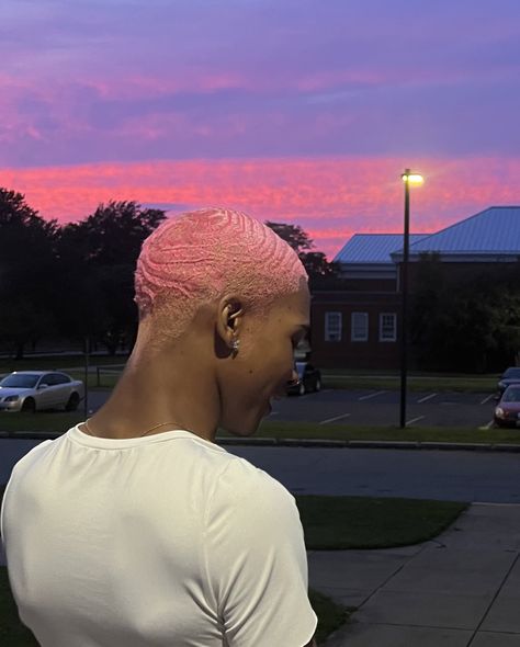 Pink Buzzcut, Buzzcut Designs, Dyed Buzzcut, Waves Hairstyle Men, Hair Twists Black, Cool Hair Designs, Grillz Teeth, Men Blonde Hair, Buzz Cut Hairstyles