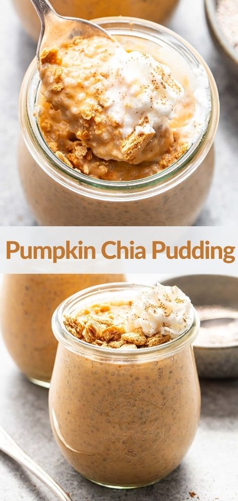 Pumpkin Chia Pudding Chia Pudding Recipes Healthy Breakfast, Chia Pudding High Protein, Chia Pudding With Yogurt, Chia Seed Greek Yogurt, Pumpkin Yogurt Recipe, Fall Chia Pudding Recipes, High Fiber Pumpkin Recipes, What To Make With Chia Seeds, Yogurt Chia Pudding