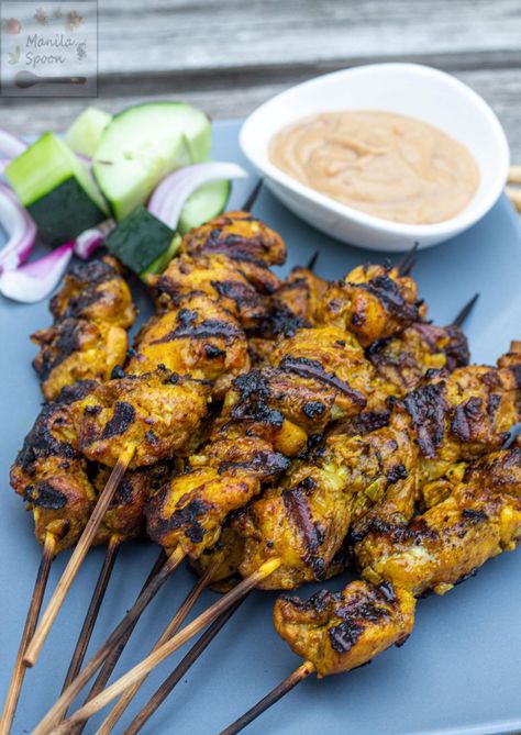 Chicken Satay Marinade, Malaysian Satay, Satay Marinade, Malaysian Chicken, Chicken Satay Recipe, Satay Recipe, Satay Chicken, Beef And Pork, Satay Sauce