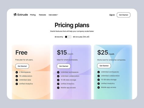 Pricing page design by Emilian for DesignUp on Dribbble Pricing Page Design, Web Design Pricing, Dashboard App, Clean Web Design, Rate Card, Price Page, App Interface Design, Price Plan, App Interface