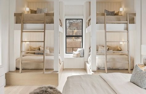 Bunk Room Decor, Libyan Architecture, Lake House Bunk Rooms, Bunk Room Ideas, Bunk Bed Plan, Bunk Bed Room, Bedroom Things, Utah House, Bunk Bed Rooms