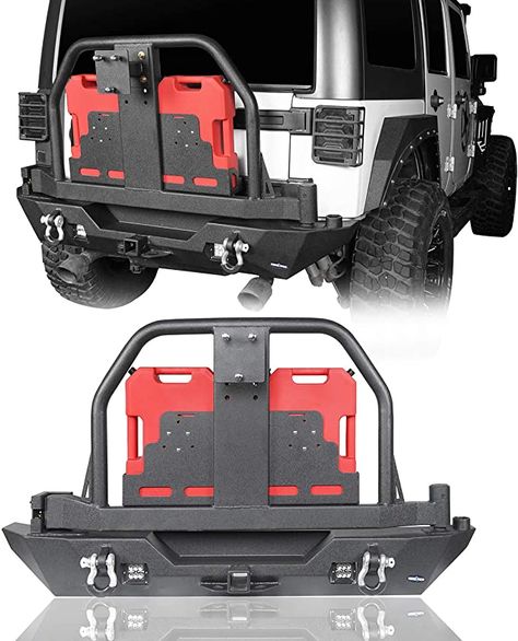 Amazon.com: u-Box Wrangler Rear Bumper w/Spare Tire Carrier & Oil Drum Rack Bar & Hitch Receiver Compatible with Jeep Wrangler JK & JKU Unlimited 2007-2018 : Automotive Porsche Offroad, Jeep Tire Carrier, Jeep Upgrades, Jeep Camper, Jeep Adventure, Jeep Bumpers, Suv Camping, 2014 Jeep Wrangler, Jeep Wrangler Unlimited Sahara