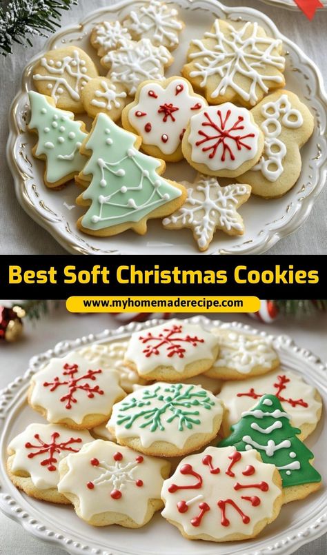 Christmas Cookies Best Ever, Star Santa Cookies, Christmas Sugar Cookies Soft, Soft Chewy Christmas Cookies, St Nicholas Cookies, Good Christmas Cookie Recipes, Oatmeal Christmas Cookies Holidays, Christmas Cookies That Ship Well, Classic Christmas Sugar Cookies