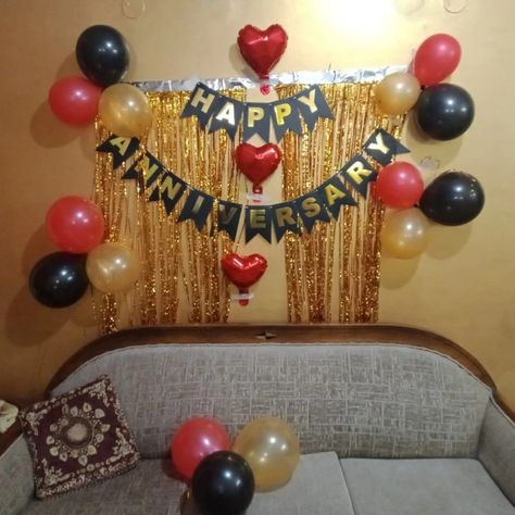 Realistic Store Solid Anniversary Decoration₹ 249/- Kit with Happy Anniversary Banner,2 pcs Golden Curtains & 3 pcs Red Heart Foil with 30 pcs HD Metallic Balloons (red, black & gold) Decoration Kit Set Decorations Items Combo Balloon (Multicolor, Pack of 36) 🆓 Free Home Delivery** 📦 Cash on Delivery Available*** ⏱ Same Day Delivery Available*** DM for More details #birthdaydecoration #instagram #youtube #twitter #viralreel #love #instagood #gift #like #socialmedia #whatsapp #music #google ... Happy Anniversary Decorations Room, Anniversary Wall Decoration Ideas, Happy Anniversary Banner, Golden Curtains, Decorations Items, Anniversary Banner, Anniversary Decoration, Metallic Balloons, Marriage Anniversary