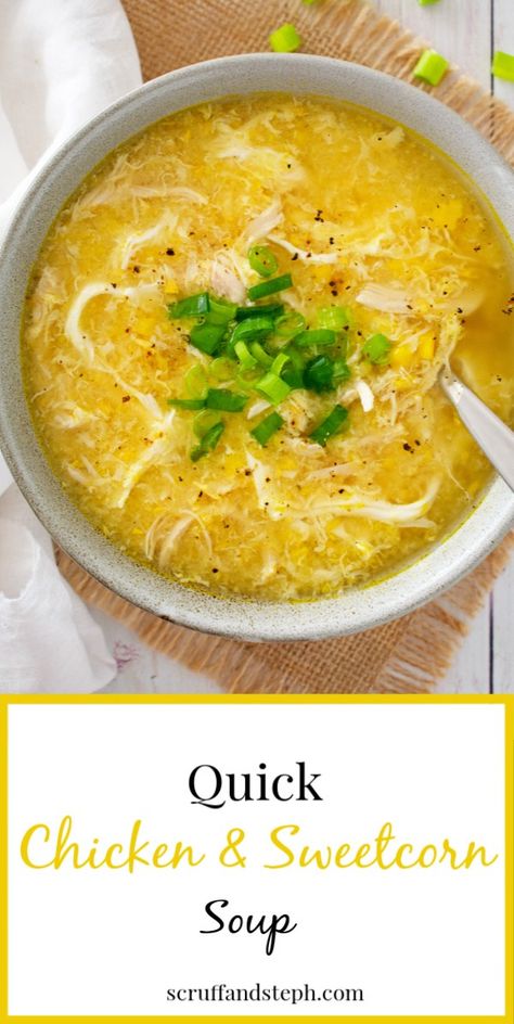 Sweetcorn Soup Recipes, Soup Recipes Uk, Sweetcorn Soup, Chicken And Sweetcorn Soup, Chicken Corn Soup, Chicken Broth Recipes, Corn Soup Recipes, Sweet Corn Soup, Corn Soup