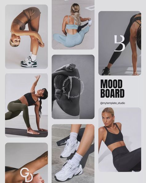 #moodboard for an exciting project coming soon .... Our Fitness coach Instagram bundle. stay tuned.... #canvatutorial #canvadesigninspiration #instagramtemplates #instagramtemplatedesign #moodboarddesign #moodboards #fitnesstrainer #fitnesscoach #branddesign #branddesigner #branding #fitnessbrand #graphicdesign #instagramtemplate #canvacreator #newprojects Fitness Studio Branding, Fitness Studio Aesthetic, Athleisure Branding, Fitness Coach Branding, Fitness Moodboard, Active Wear Photoshoot, Instagram Ads Ideas, Fitness Social Media, Fitness Branding