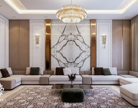 GUEST ROOM 2 on Behance Drawing Room Back Wall Design, Drawing Room Interior Modern Luxury, Drawing Room Wall Design, Men Majlis, Drawing Room Interior, Drawing Room Interior Design, Furniture Details Design, Dining Design, Luxury Living Room Design