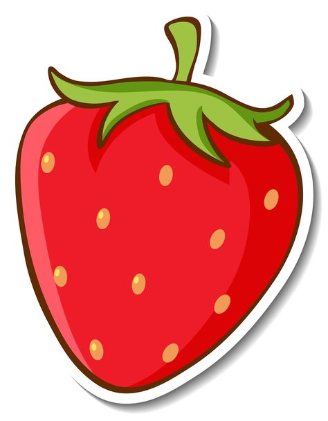 Free Vector | Sticker design with strawberry isolated Cute Strawberry Sticker, Strawberry Stickers, Strawberry Sticker, Strawberry Vanilla Cake, Chocolate Strawberry Cake, Strawberry Cookies, Sticker Template, Waffle Cones, Strawberry Cakes