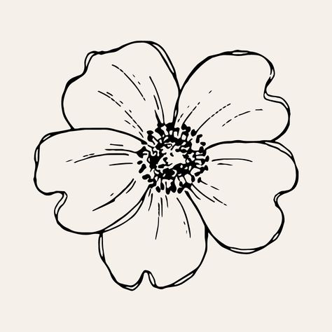 2d Flower Drawing, Flower Petal Sketch, Simple Floral Drawing Ideas, Large Flower Drawing, Traceable Flower Drawings, Flower Contour Drawing, Flower Drawing Template, Flower Bundle Drawings, Flowers Outline Design