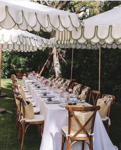 Umbrella With Fringe, Patio Umbrellas Outdoor, Blue Silver Weddings, The Colony Hotel, Italian Coast, Beach Patio, Italian Interior Design, Vintage Umbrella, Umbrella Wedding