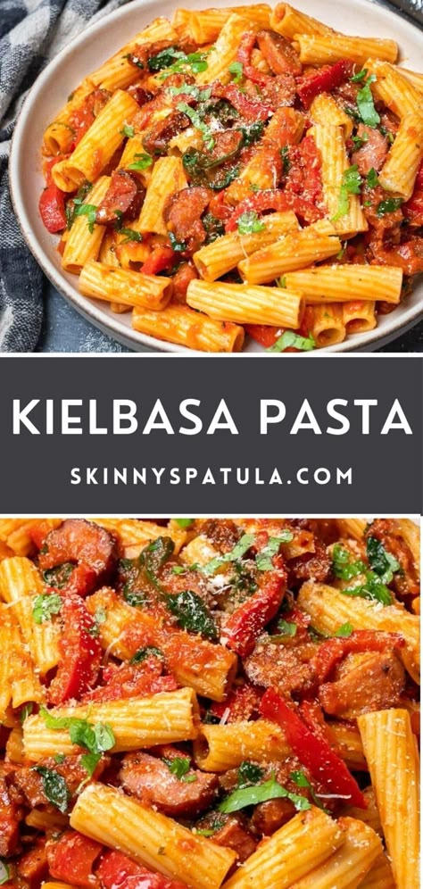 Meals With Kalabasa, Beef Kabasa Recipes, Kielbasa And Pasta Recipes Easy Dinners, Polish Sausage And Pasta Recipes, Kolbasa Recipe, What To Make With Kielbasa, Keilbasa Recipes Pasta, Kielbasa Dinner Recipes Pasta, Dinner Ideas With Polska Kielbasa