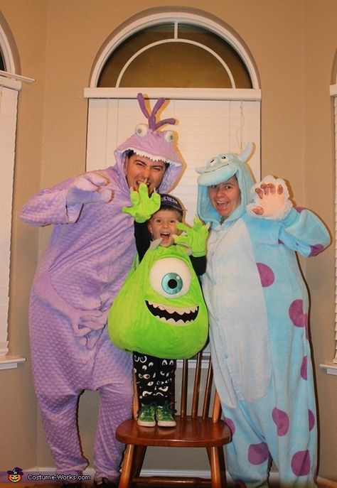 Diy Randall Costume Monsters Inc, Randall Monsters Inc, Randall Monsters Inc Costume, Randall Costume Monsters Inc, Monster Inc Costume Family Of 3, Monster Inc Family Halloween Costumes, Monsters Inc Stroller Costume, Monster Family Halloween Costumes, Monsters Inc Costume Diy