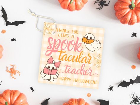 Vibrant Typography, Halloween Treat Tags, Halloween Teacher Gifts, Teacher Treats, Teacher Halloween, Target Gift Cards, Halloween Cookie, Sweet Party, Teachers Halloween