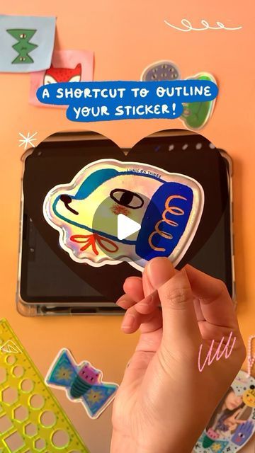 LIUNIC ON THINGS on Instagram: "A shortcut of how to outline your sticker on procreate💕👀 save this reel for later, hope it helps🙌 #liuniconthings #procreate #art #illustration #sticker" Outline Stickers, Art Demo, Procreate Art, Art Illustration, Instagram A, Cricut, On Instagram, Instagram, Art