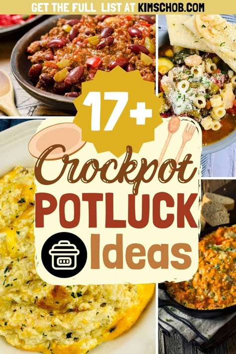 Fall Potluck Recipes Crock Pots, Fall Potluck Crockpot Recipes, Crock Pot Luck Dishes, Easy Crock Pot Party Recipes, Crockpot Recipes For Work, Crockpot Work Lunch, Crock Pot Carry In Ideas, Crockpot Meat Dishes For Potluck, Office Crockpot Ideas