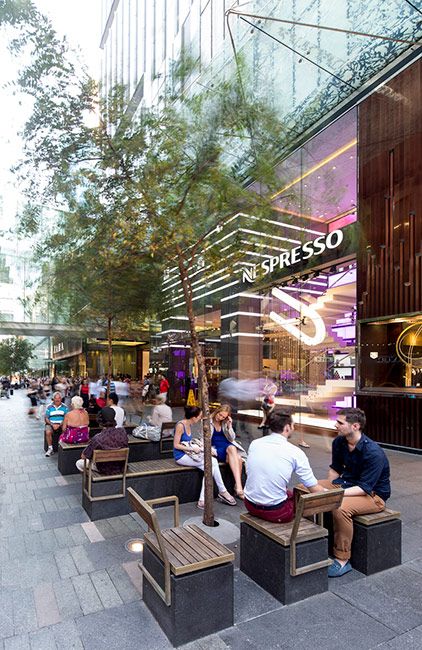 Pitt Street Mall by Tony Caro Architecture « Landscape Architecture Works | Landezine Villa Architecture, Street Mall, Plans Architecture, Commercial Street, Mall Design, Pedestrian Street, Public Seating, Landscape And Urbanism, Urban Furniture