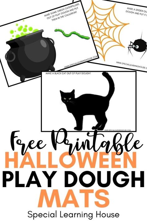 Free Printable Halloween Play Dough Mats for Kids #Halloween #playdough #playdoughmats Halloween Play Dough, Playdough Mats Printable, Halloween Mats, Play Dough Mats, Free Printable Halloween, Dough Mats, Halloween Week, Playdough Activities, Halloween Printables Free