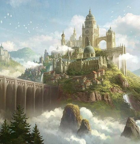 Forest Castle Fantasy Art, Fantasy Kingdom Cities, Fantasy Kingdom, Fantasy Forest, Fantasy City, Fantasy Castle, Fantasy Setting, Fantasy Places, Fantasy Map