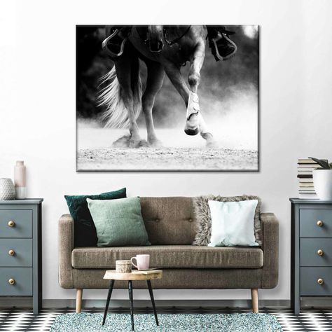 Horse Artwork, Horse Wall Art, Extra Large Canvas, Horse Wall, Sunset Canvas, Quarter Horse, Horse Photography, Diy Frame, Large Canvas