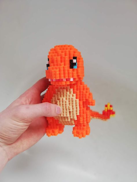 Perler Bead 3d Figures, Pearler Bead Pokemon, Diy Perler Beads 3d, 3d Pokemon Perler Beads, 3d Perler Bead Patterns Easy, 3d Perler Bead Patterns Tutorials, Perler Beads Ideas 3d, Beaded Pokemon, Pikachu Hama Beads