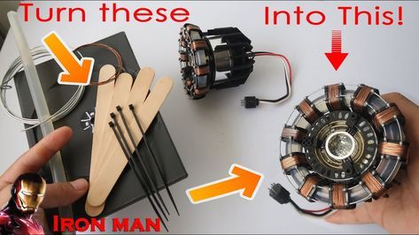 Diy Iron Man Arc Reactor, Diy Arc Reactor, Diy Marvel Props, Iron Man Craft, Marvel Things To Make Diy, Cool Diy Projects For Men, Marvel Diy Crafts, Iron Man Costume Diy, Marvel Crafts