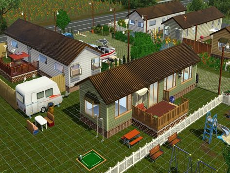 The Sims Resource - Trailer Park Sims Four, Trailer Home, Sims Community, Trailer Park, Sims 4 Houses, Park Homes, Sims House, The Sims Resource, Custom Content