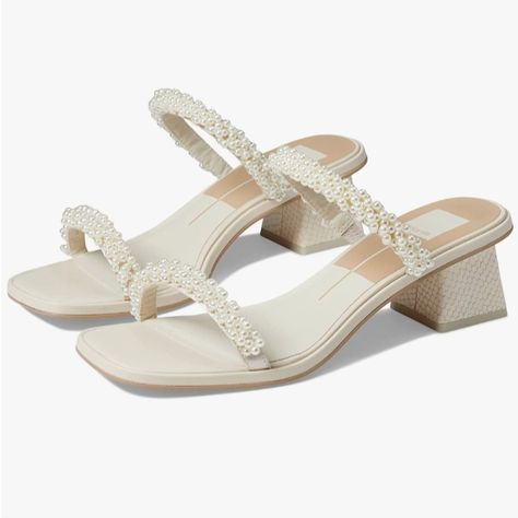 Delicate and feminine, yet ultra-wearable. RIVER's low, sculptural heel makes it easier than ever to look glam for your next event—or anytime. Bride Sandals, Event Shoes, Pearl Wedding Shoes, River Pearls, Pearl Shoes, Pearl Sandals, 2025 Wedding, Target Shoes, Pearl Bride