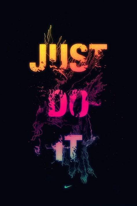 “Just Do It” is exactly what you need to do when you are faced with doubt and fear. Don’t let neither deter you from accomplishing everythin... Neon Colors, The Words, Just Do It, Black Background, A Black, Do It, Neon, Nike, Black