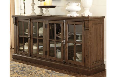 Dining Room Hutch Ideas, Ashley Furniture Dining Room, Ashley Furniture Dining, Shabby Chic Dining Room, Door Latches, Dining Room Server, Rustic Wood Furniture, Shabby Chic Living, Shabby Chic Room