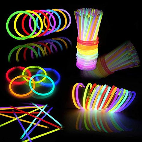 144 PCs Glow Sticks Bulk for Glowstick Party Favors, Colorful Neon Glow in The Dark Necklace & Bracelet Supplies, Birthday Christmas Halloween Party Disco Supplies, 4th of July & Independent Day Football Party Supplies, Party Supply Kits, Glow Stick Party, Glow Party Supplies, Diy Glow, Diy Collier, Glow Stick, Halloween Party Supplies, Glow Party