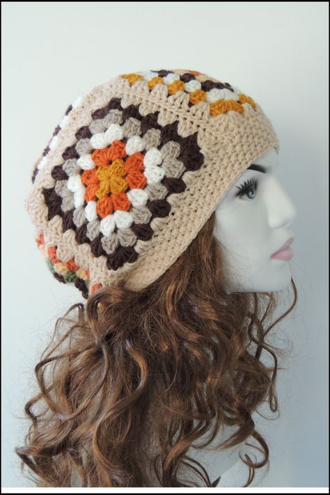 Everybody likes granny square. Granny square crochet has earthy color tones. If you like hipster style,this hipster hat perfect choice for your wardrobe. Also it has retro and vintage style. This Slouchy Beanie is hand crocheted with wool blend yarn in beautiful earth colours. Wool Hat is a great accessory and it will compliment any outfit or style. This Slouchy Hat perfect gift option in christmas time. The Womens Winter Hats feel for you and beloved persons warm and cozy. Square Crochet Hat, Granny Square Crochet Hat, Womens Winter Hats, Earth Colours, Hippie Hat, Hipster Hat, Retro Hat, Retro Hats, Boho Hat