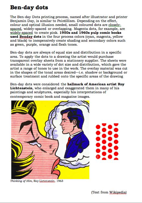 Benday Dots Art, Pop Art Lichtenstein, Roy Lichtenstein Pop Art, Ben Day Dots, Lichtenstein Pop Art, Classe D'art, Art Handouts, Artist Ideas, Art History Lessons