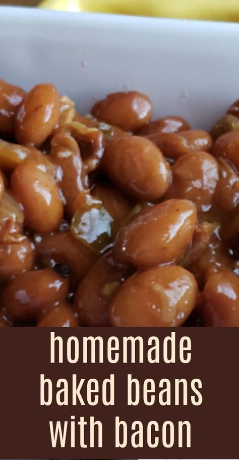 Not sure where to start to make baked beans from scratch? Easy to follow instructions on how to make homemade bacon baked beans. It's got bacon. #bakedbeans #beans #foodfromscratch Pressure Cooker Baked Beans, Bacon Baked Beans, Baked Beans From Scratch, Cowboy Baked Beans, Baked Beans Crock Pot, Beans From Scratch, Canned Baked Beans, Slow Cooker Baked Beans, Best Baked Beans